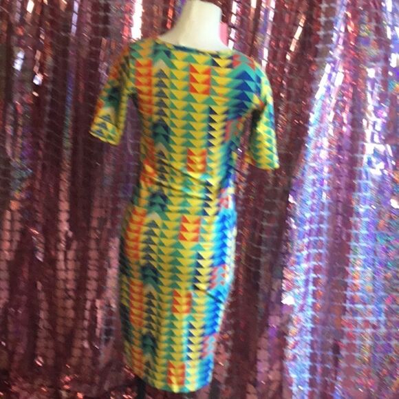 NWT LULAROE JULIA dress in size x small in a triangle pattern - Picture 7 of 12
